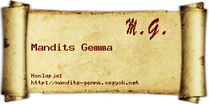 Mandits Gemma névjegykártya
